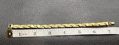 VINTAGE Monet 80s 6MM Geometric Link Gold Tone Bracelet 7” READ