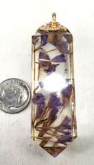 Vintage Lucite Pendant Dried Lavender and What Looks Like a Moon @ trueblue0080