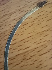 Vtg 925 Italy Sterling Silver 2.5mm Herringbone Link Bracelet 8 1/8 inches