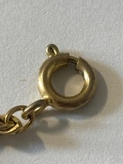 Gold Tone Rope Chain Necklace 24” Unmarked Vintage Style Spring Ring Clasp