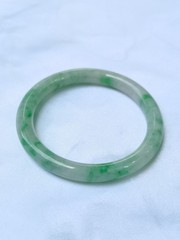 MADE IN-HOUSE TYPE A Untreated Burmese Jadeite Jade Pastel GREEN Bangle (55.8mm)