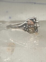 Black Hills Gold ring leaves CZ band size 5.75 sterling silver women girls