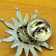 Vintage JJ Pewter Sun Moon Star Brooch Pin Lot 3pc Celestial Whimsigoth