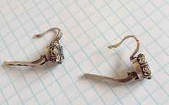 Vintage Earrings White blue stone stones Sterling Silver 925 test Women Jewelry