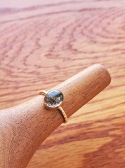 Vintage Rutilated Quartz 14k Artisan Made Ring