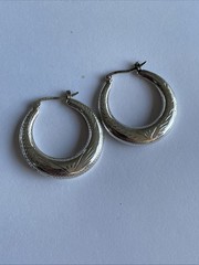 Sterling Silver Vintage Hoop Earrings 6 Grams