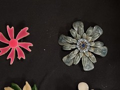 Vintage Enamel Flower Brooch Pin Lot 9pc 1960s 1970s Retro Mod Daisy Floral