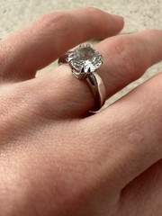 Art Deco 40s Sterling And Spinel Stone Ring Size 5 Wedding Band