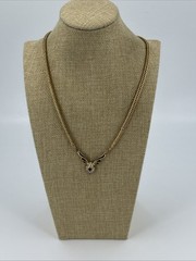 Vintage Style Wings Rhinestone Gold Tone Necklace 18 Inch