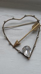 Vintage RARE Joseff of Hollywood Eros’ Arrow Heart Brooch Signed Estate