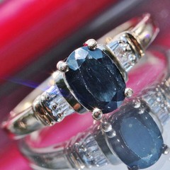 14k yellow gold sz 6.75 ring 1.02c naturalCeylon treated sapphire diamond 2.65g
