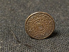 Antique Taxco Mayan Sterling Silver Pin .5 Inches