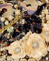 Vintage Jewelry Lot Wearable Necklaces Bracelets Earrings Some Signed #1