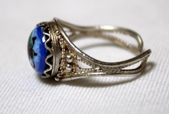 Vintage Russian Hand Painted Enamel Rings 3 Variation Finift Technique #85,86,90