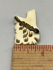 Vintage/Antique Carved Brooch Flower Bouquet Intricate Ivory Color