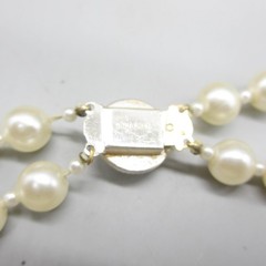 Vintage Hong Kong Necklace Simulated Pearl Graduated Double Strand 24 Inch