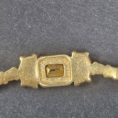 Vintage Christian Dior Rectangle Purple Rhinestone Crystal Gold-plated Necklace