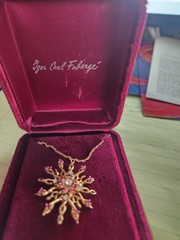 Franklin Mint Faberge Starburst necklace 14K Gold