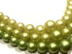 HONG KONG AVON GREEN ORANGE IVORY FAUX PEARL BEAD MCM VINTAGE NECKLACES LOT 5 EU