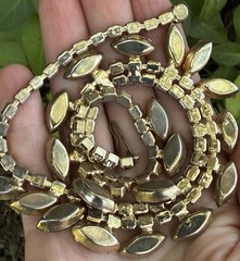 Vintage Two tone Brown Rhinestone Necklace Jewelry