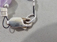 VINTAGE STERLING SILVER LOBSTER CLASP AMETHYST NUGETT GRADUATED NECKLACE