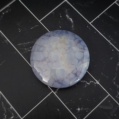 Vintage Pendant/Large Bead Blue Cracked Pattern Circle – No Chain Included