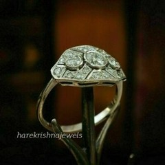 2CT Lab-Created Round Cut Diamond Vintage Bubble Style Ring 14K White Gold Over
