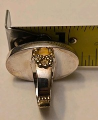 Horse ring figurative face band tiger eye size 7 sterling silver women