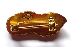 Vintage Jimmy Carter Gold Tone Peanut Brooch/Pin Signed Union Made I.J.W.