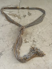 Vintage Les Bernard Sterling 925 Gold & Silver Multi Chain Elegant Necklace 16″