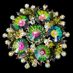 RARE Vintage Juliana D&E Watermelon Rivoli Large Statement Brooch