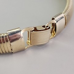 Vintage Omega Bow Necklace Chunky Ribbon Wide 16.5″