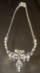 Vintage Anthony Statement Collar Necklace Clear Rhinestones Silver Tone