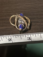 Victorian Stunning Gold Fill Embossed Coiled Vine Enameled Blue Brooch C Clasp