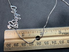 4.50g Vintage Sterling Silver 925 Bigg40 Script Pendant Chain Necklace 21 in M