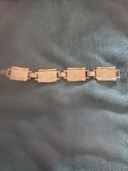 Excellent Vintage YSL Geometric Gold Tone Link Bracelet