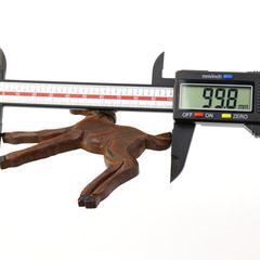 Vintage Carve Wood & Leather Collar Colt Foal Horse Running Bucking Brooch Pin