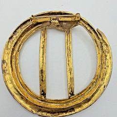 Victorian Revival Snake Brooch Scarf Buckle Gold Toned