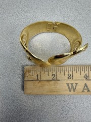 Vintage Jose Maria Barrera for Avon CORINTHIAN Hammered Gold Plate Cuff Bracelet