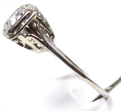 Antique Art Deco 1920’s Diamond Engagement 18KW Ring Size 6 UK-L1/2 EGL USA