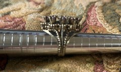 Vintage Sterling Ring Multiple Purple Stones SZ 5