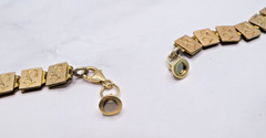 Antique 12k Yellow Gold Silver Book Sandwich Reversible Chain 18″ Necklace #110