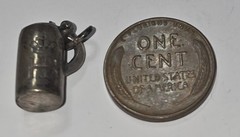 Vintage Sterling Silver 925 Charm Pendant Stein Crown HB Beer Tankard Lid Opens