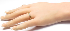 Antique Art Deco 1920 Diamond Wedding Band 14K White Yellow Ring Size 6.75 UK-N