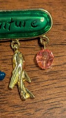 Vintage TC Signed Enamel Adventure Brooch