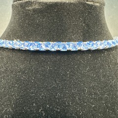 Vintage Suzanne Somers Silver 925 Blue CZ Bracelet 20cm long Thailand