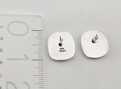 VTG Taxco Sterling Silver Black Gold Tigers Eye Inlay Post Earrings 15g Mexico