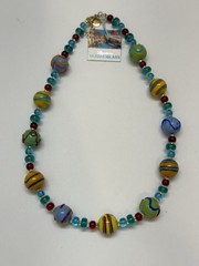 Dyadema Murano Glass Necklace Bronze 18kt Gold Plated Handcrafted New Tags