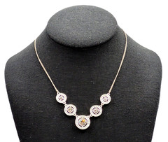 Avon NRT Professional Sparkling Rhinestone Silver Tone Metal Vintage Necklace