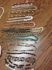 19 Vintage Beaded Necklaces & Bracelets- Lot 1 (Various Styles, Colors & Clasps)
